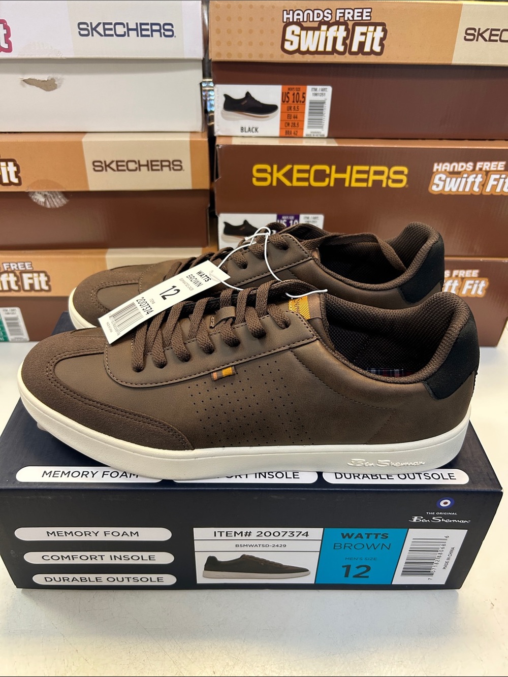 Ben Sherman Watts Mens Size 12 Brown Low-Top Lace-Up Sneakers BSMWATSD-2429